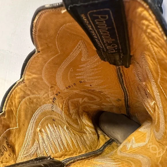 ❗️ Women’s Western Cowboy Cowgirl Black Leather Snakeskin Boots Size 6 Panhandle - Picture 8 of 14